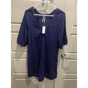 Anthropology 100% cotton navy dress